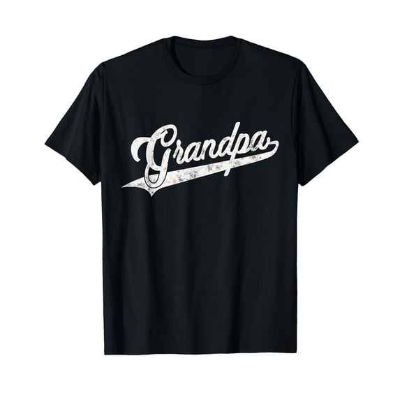 Vintage Retro Grandpa T-Shirt for Father's Day Gift, Playful Cursive Design