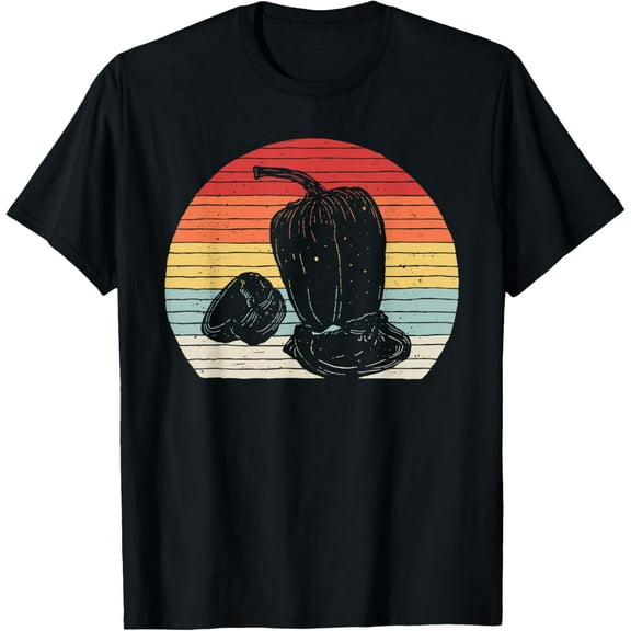 Vintage Retro Green Pepper Bell Pepper T-ShirtPure cotton short-sleeved shirts for both men and women