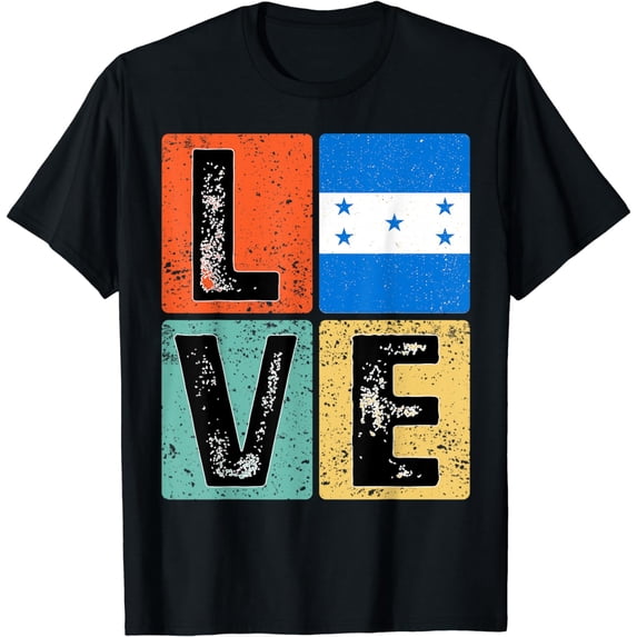 Vintage Retro I Love Honduras Flag for Honduran Pride T-Shirt