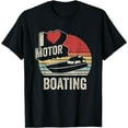 thumbnail image 1 of Vintage Retro I Love Motor Boating Funny Boater T-Shirt Black Large, 1 of 4