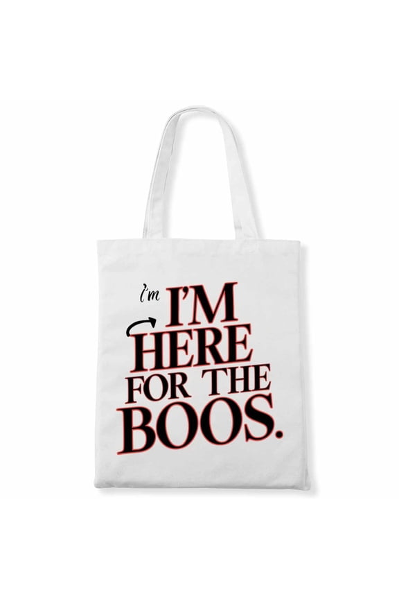Vintage Retro I'm just here for the boos. Happy Halloween Fall Season Canvas Bag 1Pc