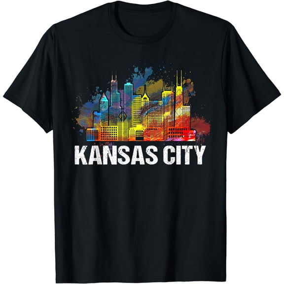 Vintage Retro Kansas City Missouri Skyline Gift T-Shirt