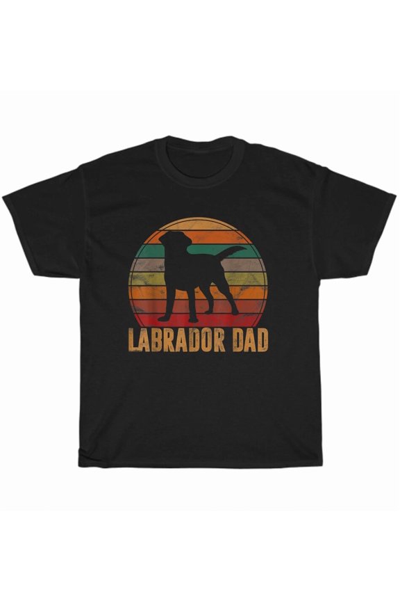 Vintage Retro Labrador Dad Golden Black Lab Father Dog Lover Cute Unisex T-Shirt, up to size 5XL