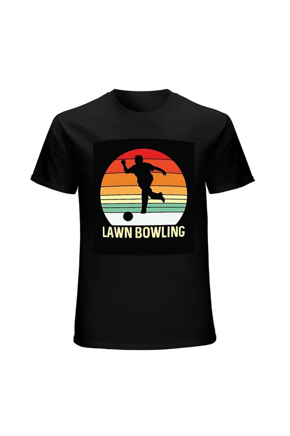 Vintage Retro Lawn Bowling Sunset T-Shirt Men's Classic Tee