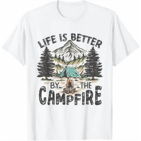 Vintage Retro Life is Better Around The Campfire Camping T-Shirt