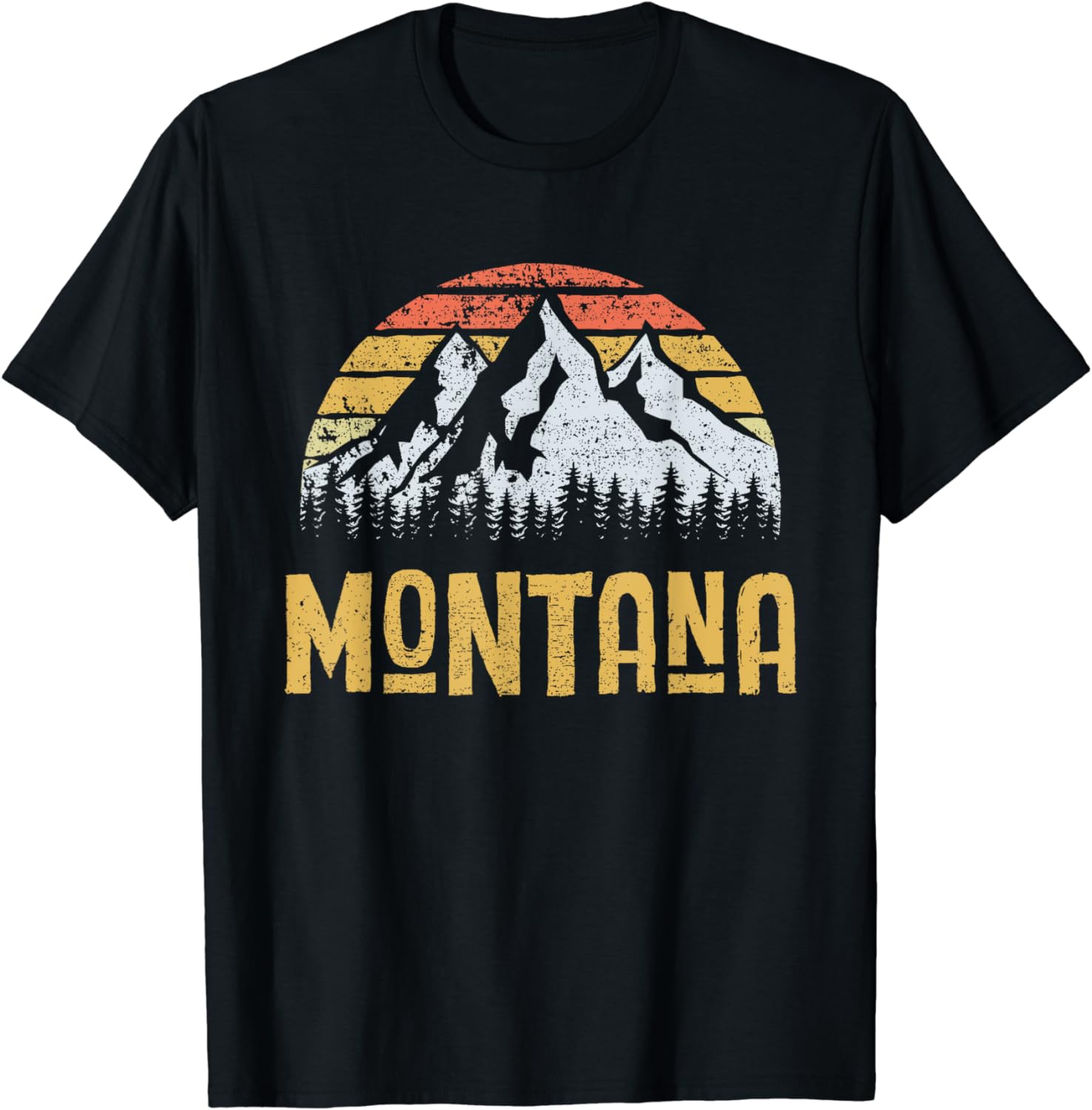 Vintage Retro MT Montana U.S. Mountain State T-Shirt - Walmart.com