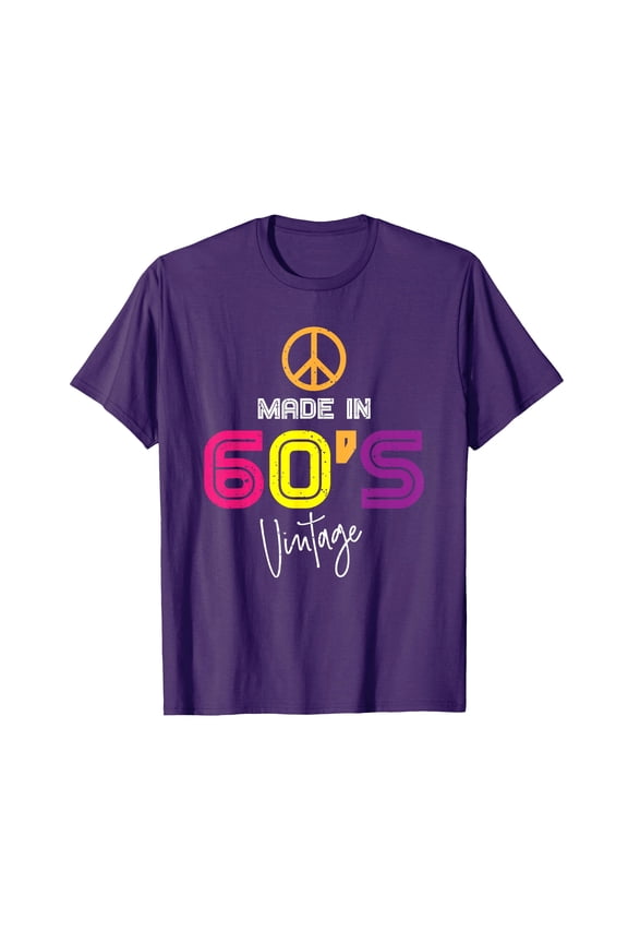 Vintage Retro Made in the 60s Peace Sign T-Shirt for Nostalgic Style and Comfort