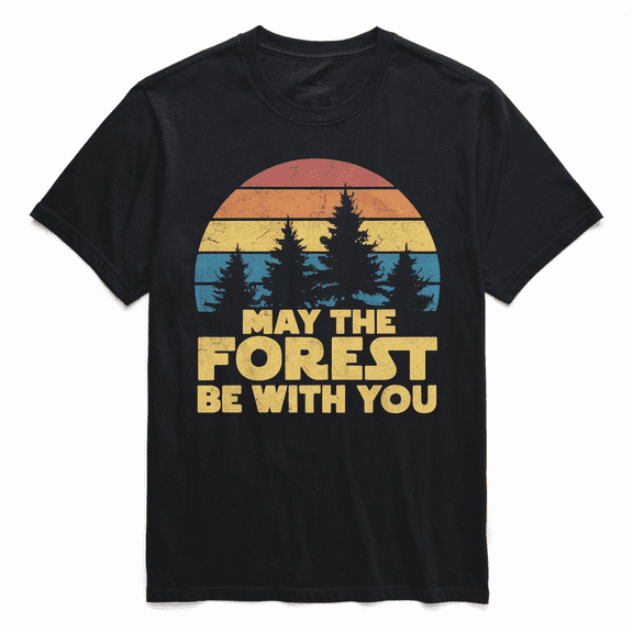 Vintage Retro May The Forest Be With You T-Shirt