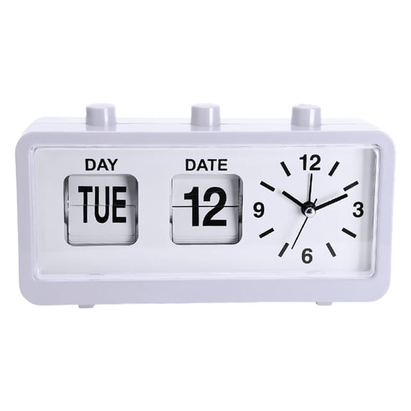 Vintage Retro Mechanical Alarm Clock Manual Flipped Calendar Display for Home Decors Enthusiasts and Collectors
