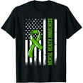 thumbnail image 1 of Vintage Retro Mental Health Green Ribbon US Flag Awareness T-Shirt, 1 of 4