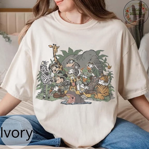 Vintage Retro Mickey & friends Animal Kingdom Wild about Disney shirt, Let's get wild Safari mode Disney world Disneyland trip Tee