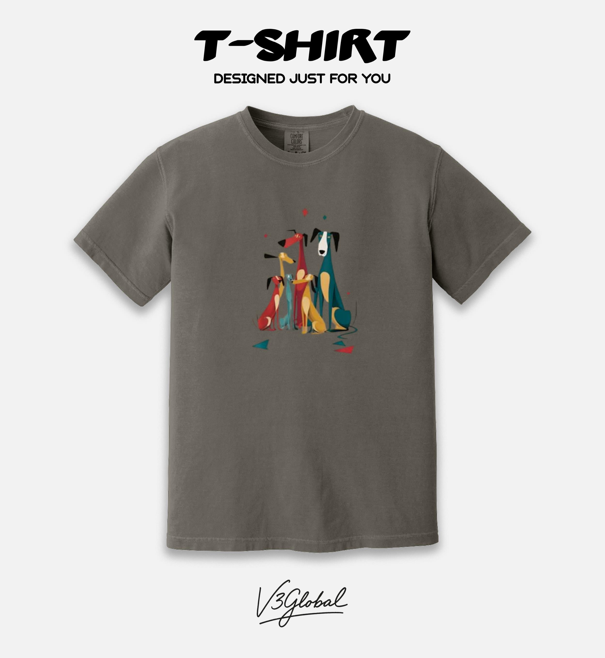 Vintage Retro Mid-Century Long Neck Dogs In A 50s And 60s Style T-Shirt ...