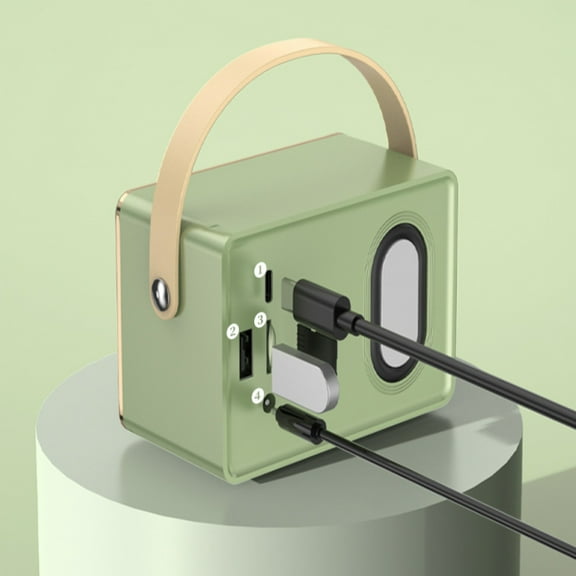 Retro Mini Bluetooth Speaker with FM Radio  Hi-Fi Sound  Hanging Rope  Compact Wireless for Travel