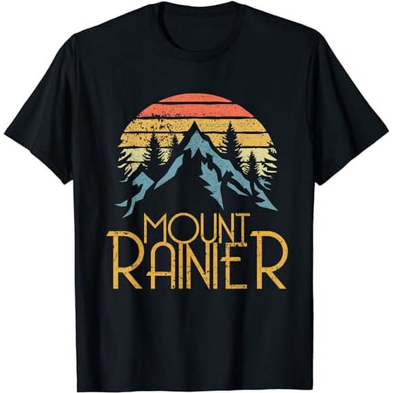 Vintage Retro Mount Rainier National Park WA Mountains Shirt