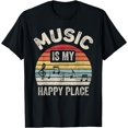 thumbnail image 1 of Vintage Retro Music Is My Happy Place Inspiring Music T-Shirt, 1 of 3