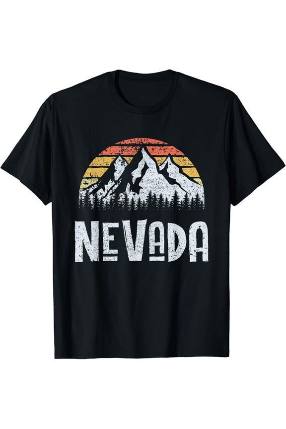 Vintage Retro NV Nevada Mountain State Sunrise T-Shirt