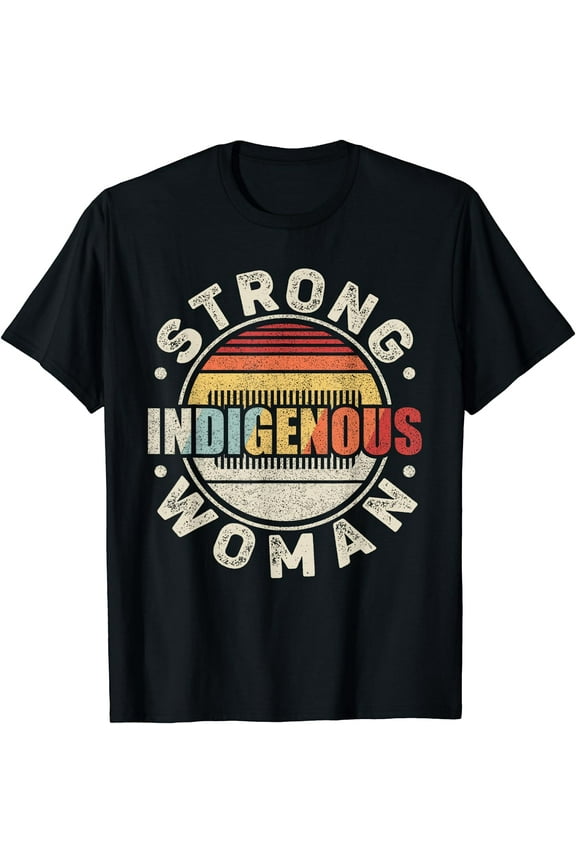 Vintage Retro Native American Strong Indigenous Woman T-Shirt
