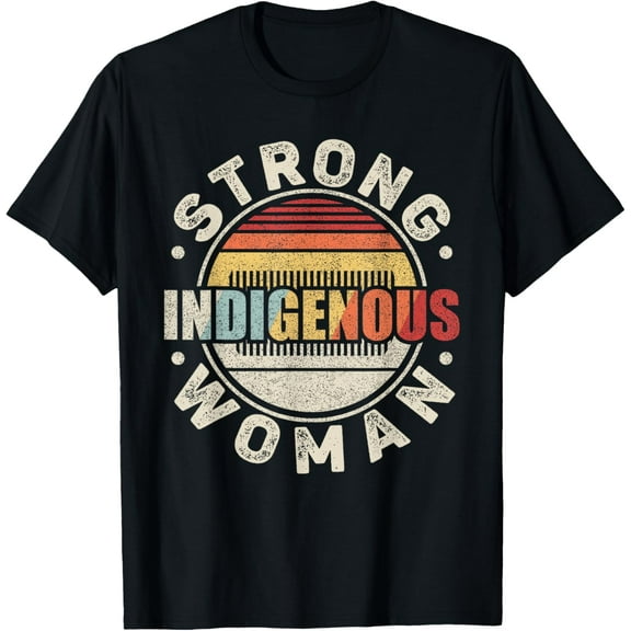 Vintage Retro Native American Strong Indigenous Woman T-Shirt