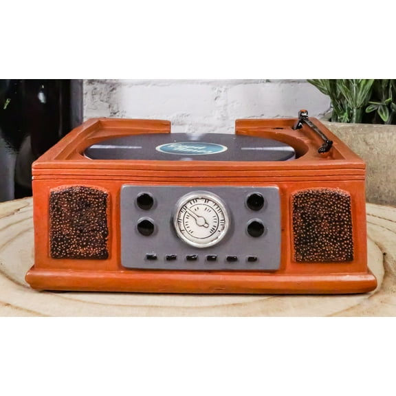 Vintage Retro Nostalgia Vinyl Turntable Player Replica Coasters And Holder Set
