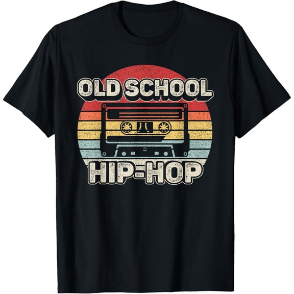 Vintage Retro Old School Hip Hop 80s 90s Cassette Music T-Shirt men and women can wear, black, white, gifts