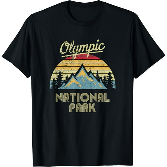 Vintage Retro Olympic National Park Mountain T Shirt T-Shirt