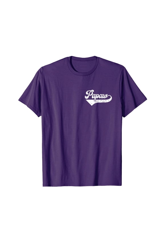 Vintage Retro Papaw T-Shirt for Father's Day Gift for Grandpa in Purple