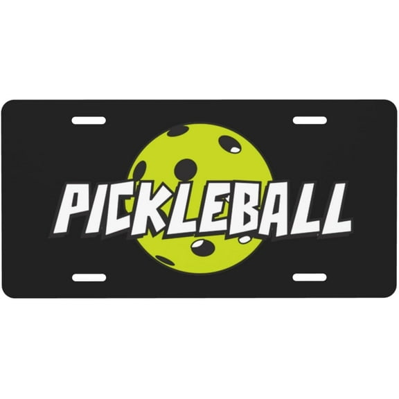 Vintage Retro Pickleball License Plate 6" x 12" Aluminum Decorative Front License Plates Metal Car Plate Novelty Vanity Tag Cover with 4 Holes Car Decor Accessory