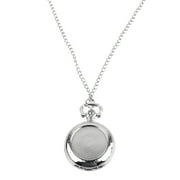 Vintage Retro Pocket Watch Pendant Creative Pocket Watch Necklace Watch for Family Friends (Silver)