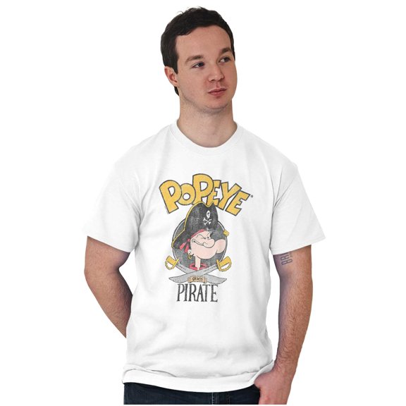 Vintage Retro Popeye Goes Pirate Men's Graphic T Shirt Tees Brisco Brands M