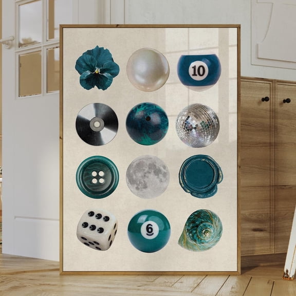 Vintage Retro Print, Bold Wall Art, Blue Decor, Quirky Photo Collage, Trendy Wall Art UNFRAMED PAPER POSTER, Home Decor, Vintage Gift, Living Room Dercor