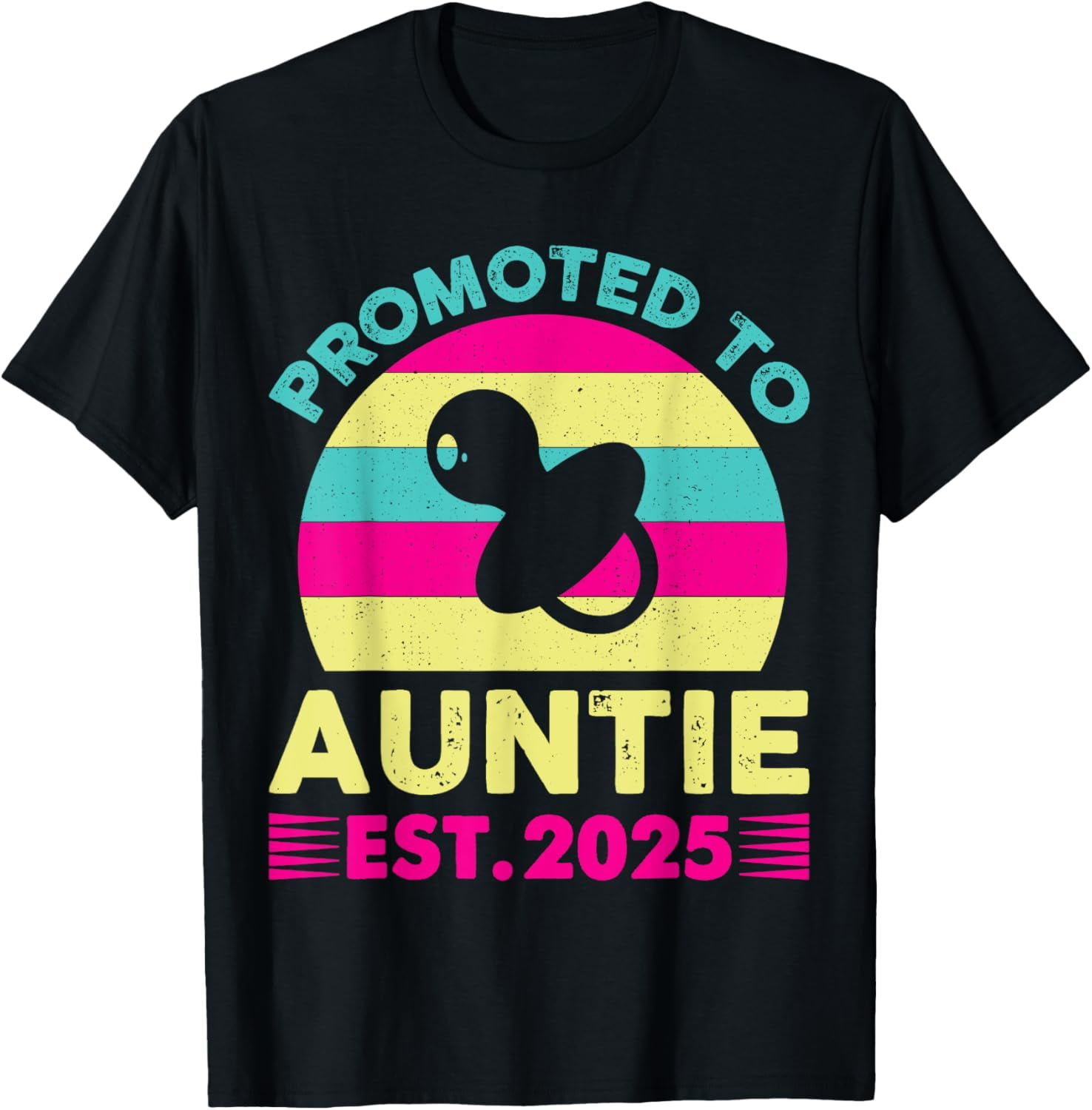 Vintage Retro Promoted to Auntie 2025 Funny New Aunt 2025 TShirt