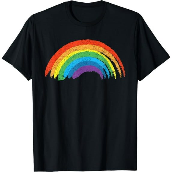 Vintage Retro Rainbow T-Shirt - Classic Distressed Design