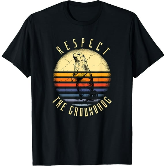 Vintage Retro Respect The Groundhog, Groundhog day T-Shirt Shirts