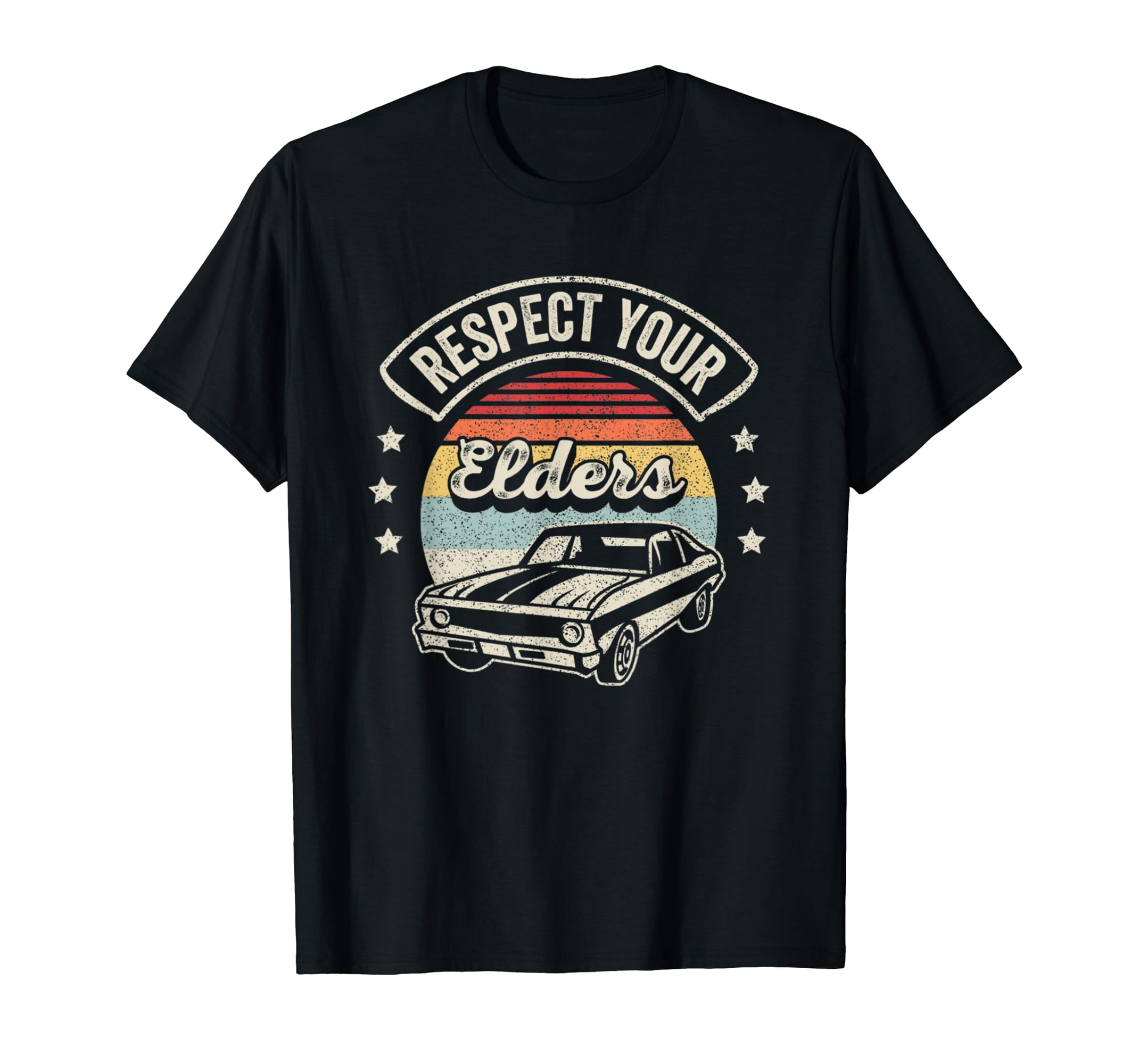 Vintage Retro Respect Your Elders Classic Muscle Car T-Shirt - Walmart.com