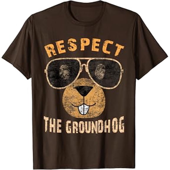 Vintage Retro Respect the Groundhog Holiday | Mens & Womens T-Shirt