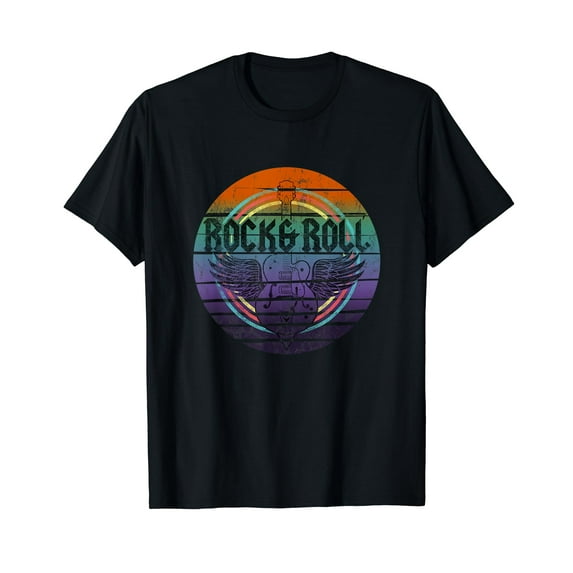 Vintage Retro Rock & Roll Guitar Wings Music T-Shirt