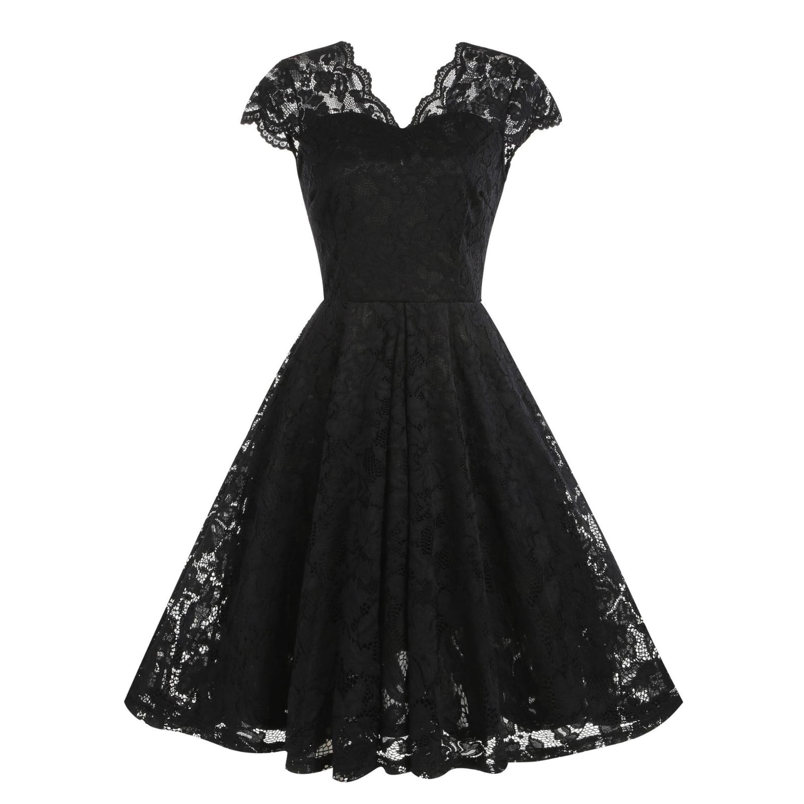 blue black lace bodycon dress Long Lace Formal Black Evening Dress - 4XL - Elegant Lace Detailing - Short Sleeves main image 1