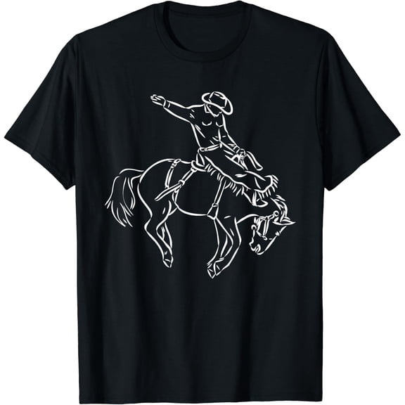 Vintage Retro Rodeo Bucking Bronco Shirt Rodeo Horse Retro T-Shirt Size S-5XL