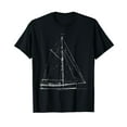 thumbnail image 1 of Vintage Retro Sailboat Blueprint T-Shirt, 1 of 5