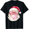 thumbnail image 1 of Vintage Retro Santa Christmas Bubble Gum Pink Sunglasses Womens T-Shirt, 1 of 7