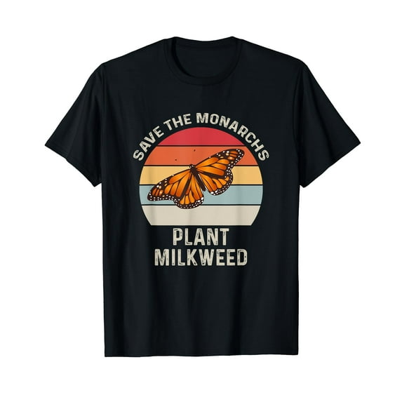 Vintage Retro Save The Monarchs Plant Milkweed Butterfly T-Shirt