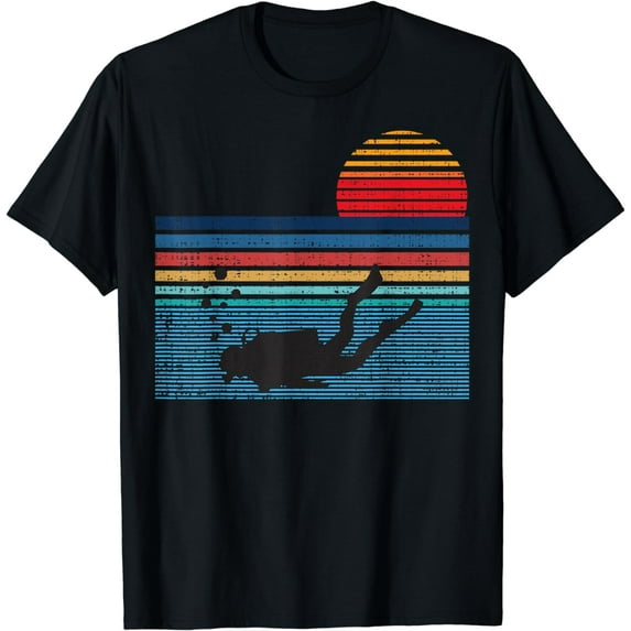 Vintage Retro Scuba Diving T-Shirt 80s Scuba Diver Shirt
