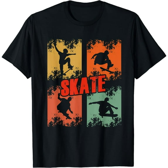 Vintage Retro Skate Skateboarding Skater Stunt Boys T-Shirt