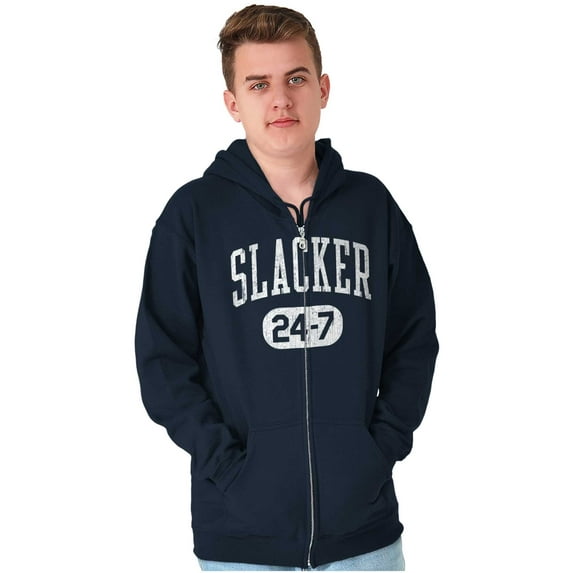 Vintage Retro Slacker 90s Throwback Zip Up Hoodie Men's Women's Brisco Brands S