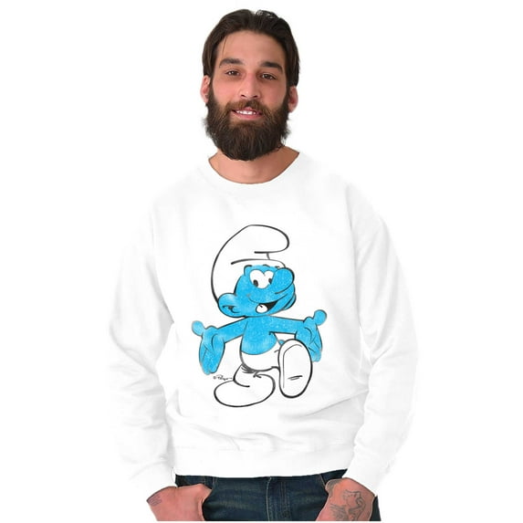 Vintage Retro Smurf Cartoon Character Sweatshirt for Men or Women Brisco Brands S