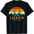 thumbnail image 1 of Vintage Retro Style Landscape Sunset Capital Lisbon Portugal T-Shirt mens t shirt，black，women，funny，misfits，men，journey，t-shirt, 1 of 4