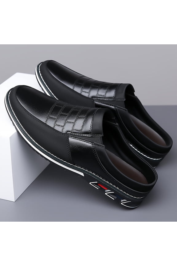 Vintage Retro Style Plus Size Men's Comfy Non Slip Mules, PU Upper, Rubber Sole, PU Lining, Suitable for Men, Slip-On Closure, Pure Color Design