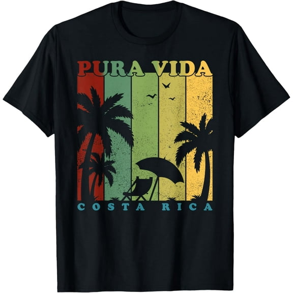 Vintage Retro Summer Vacation Costa Rica Pura Vida Beach T-Shirt