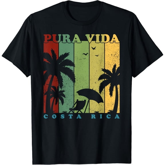 Vintage Retro Summer Vacation Costa Rica Pura Vida Beach T-Shirt
