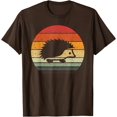 thumbnail image 1 of Vintage Retro Sunset Hedgehog Unisex T-Shirt for Men Women Kids Toddler,Dark Chocolate Color,Size 5XL, 1 of 5
